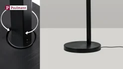 Paulmann LED-gulvlampe Aldan, metal, justerbar, dæmpbar