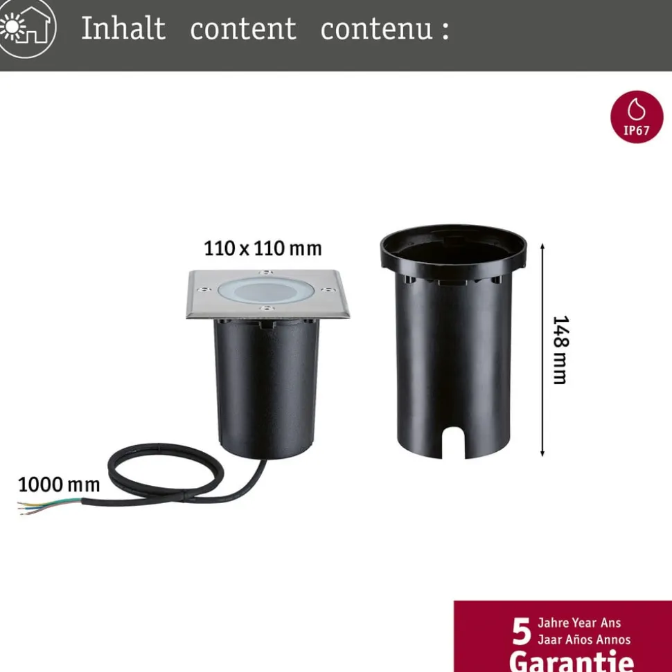 Paulmann LED-gulvlampe til indbygning Gulv, kantet, RGBW, zigbee