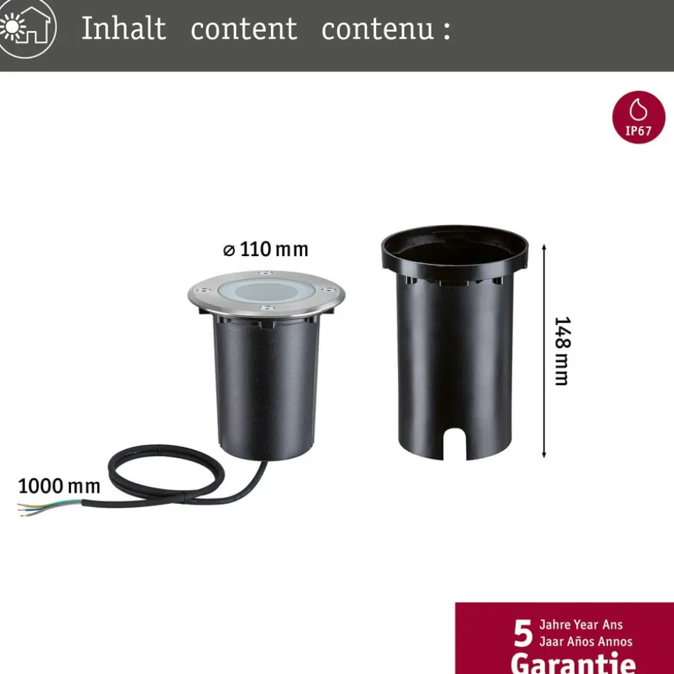 Paulmann LED-gulvlampe til indbygning Gulv, rund, RGBW, zigbee