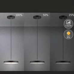 Paulmann LED-hængelampe Hildor, sort Ø 31 cm 3-trins dæmpbar