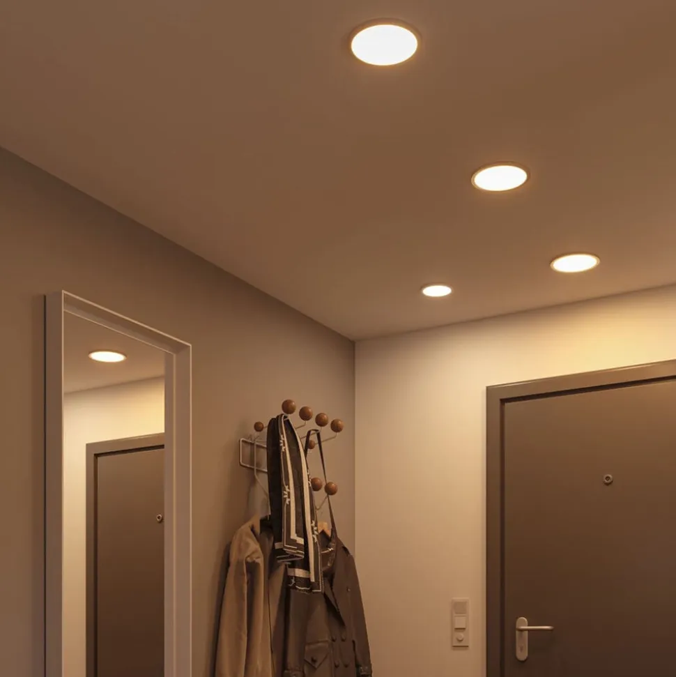 Paulmann LED-panel Areo 3.000 K rund krom 17,5cm