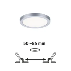 Paulmann LED-panel Areo 4.000 K rund krom 11,8cm