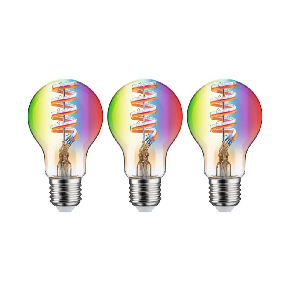 Paulmann LED-pære ZigBee E27 6,3W RGBW guld 3 stk