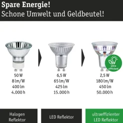 Paulmann LED-reflektor GU10, 2,5 W, 3.000 K, 450 lm, 100°