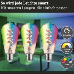 Paulmann LED-Rustika ZigBee E27 6,3W RGBW guld 3er