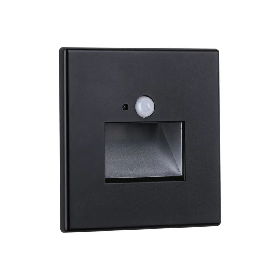 Paulmann LED-sensor-vægindbygningslampe Edge Quadro sort 8 cm