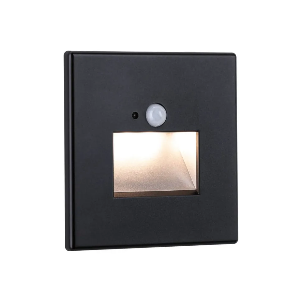 Paulmann LED-sensor-vægindbygningslampe Edge Quadro sort 8 cm