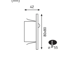 Paulmann LED-sensor-vægindbygningslampe Edge Quadro sort 8 cm