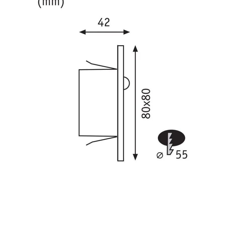 Paulmann LED-sensor-vægindbygningslampe Edge Quadro sort 8 cm