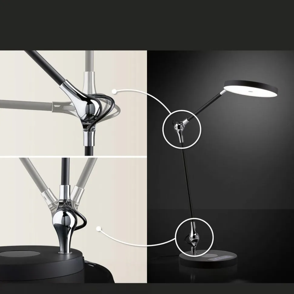 Paulmann LED-skrivebordslampe Numis, sort, dæmpbar, CCT
