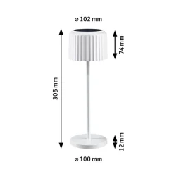 Paulmann LED-solcellelampe Else, hvid, IP44, dæmpbar