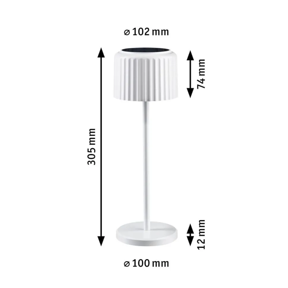 Paulmann LED-solcellelampe Else, hvid, IP44, dæmpbar