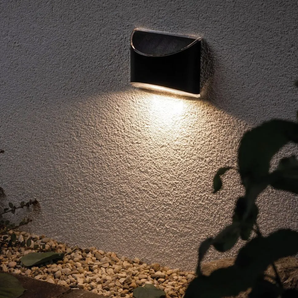 Paulmann LED-solcelle-væglampe Elliot, antracit, IP44