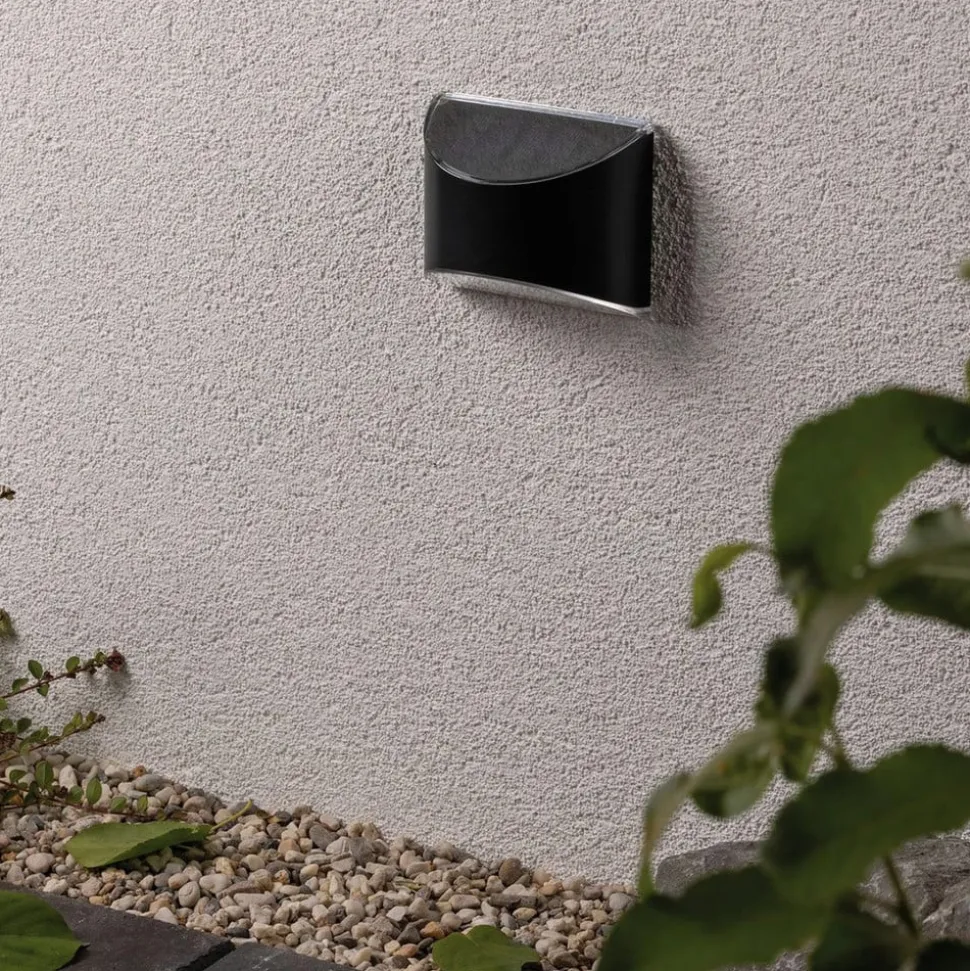 Paulmann LED-solcelle-væglampe Elliot, antracit, IP44