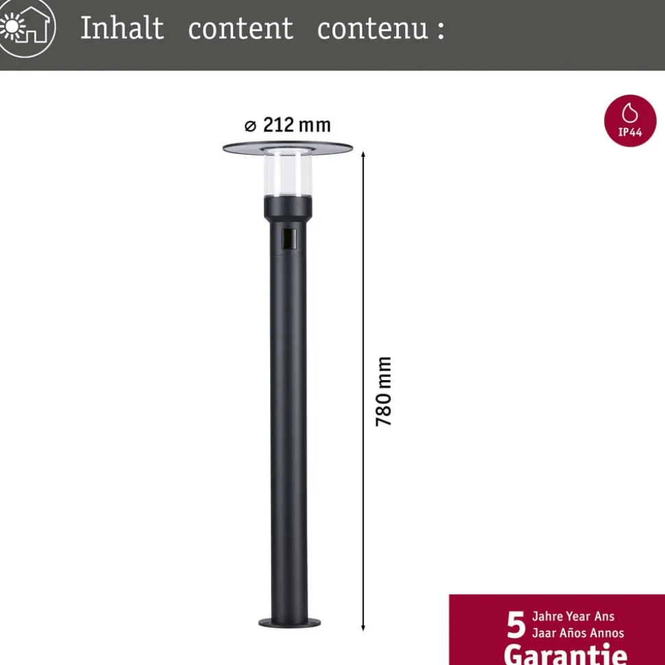 Paulmann LED-stibelysning Sienna, aluminium, sensor