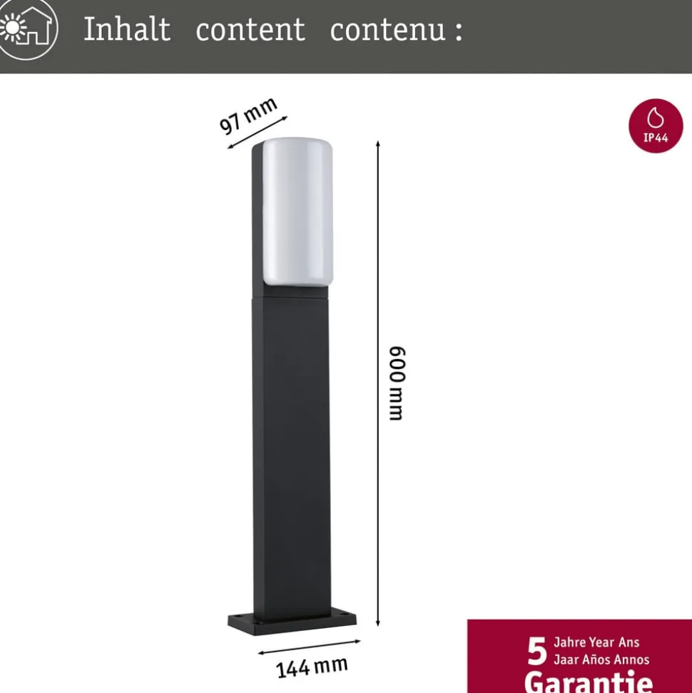 Paulmann LED-stibelysning Bonnie, aluminium, antracit