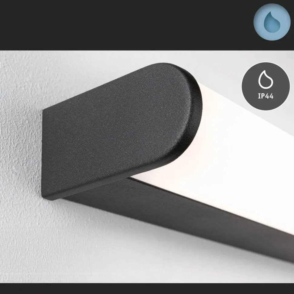 Paulmann LED-væglampe Arneb, sort, 59 cm 3.000 K IP44