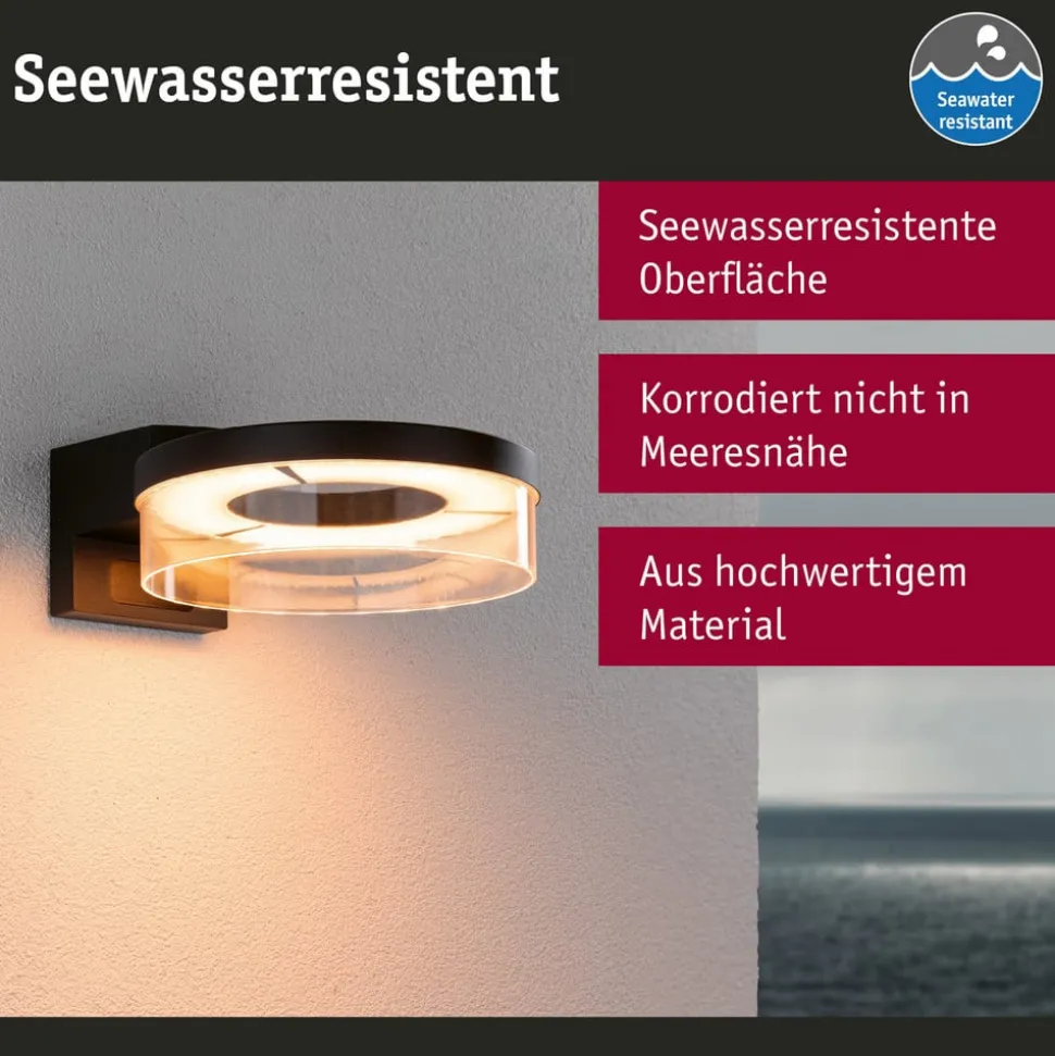 Paulmann LED-væglampe Capera, antracit, CCT, IP44