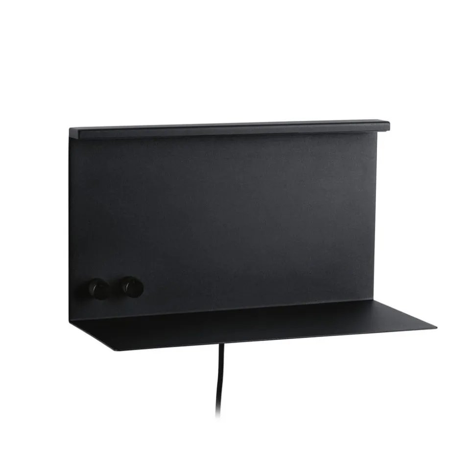 Paulmann LED-væglampe Jarina sort 35 cm hylde USB-port