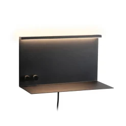 Paulmann LED-væglampe Jarina sort 35 cm hylde USB-port