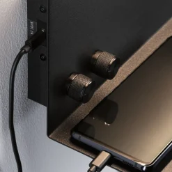 Paulmann LED-væglampe Jarina sort 35 cm hylde USB-port