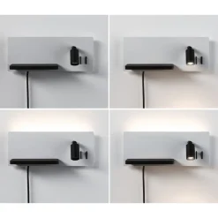 Paulmann LED-væglampe Serra, venstre, USB-C, hvid/sort