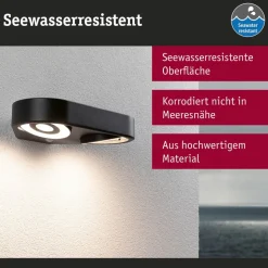 Paulmann LED-væglampe Silma antracit 2 lyskilder IP44
