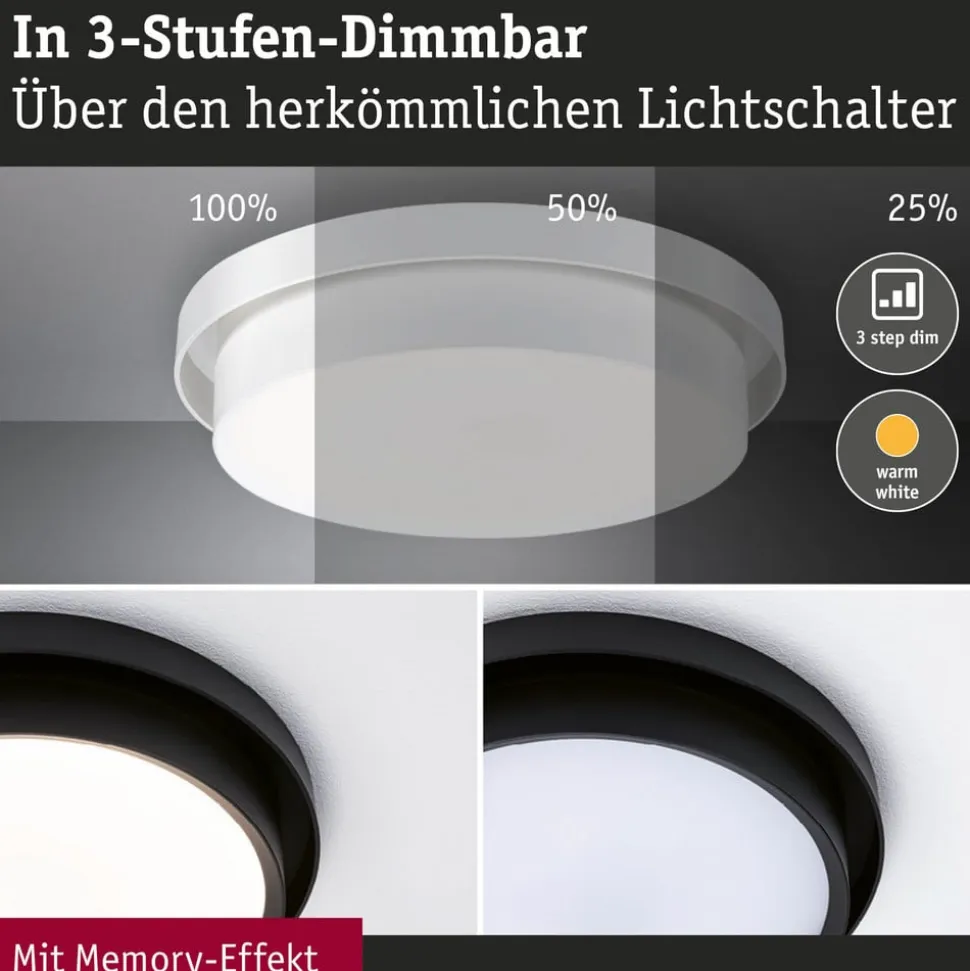 Paulmann Malik LED-loftlampe, 3-step-dim hvid