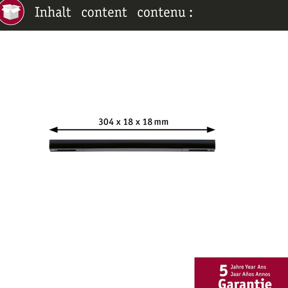 Paulmann Midtestrøm URail Zigbee, sort mat, lang