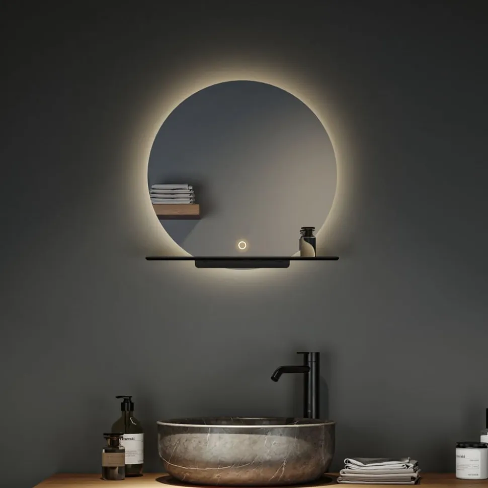 Paulmann Miro LED-vægspejl CCT Ø50cm Baggrundsbelysning