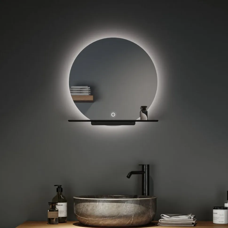 Paulmann Miro LED-vægspejl CCT Ø50cm Baggrundsbelysning