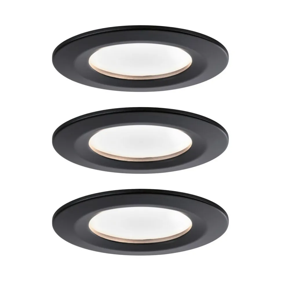 Paulmann Nova Coin 3 stk, rund, 3Stepdim, sort