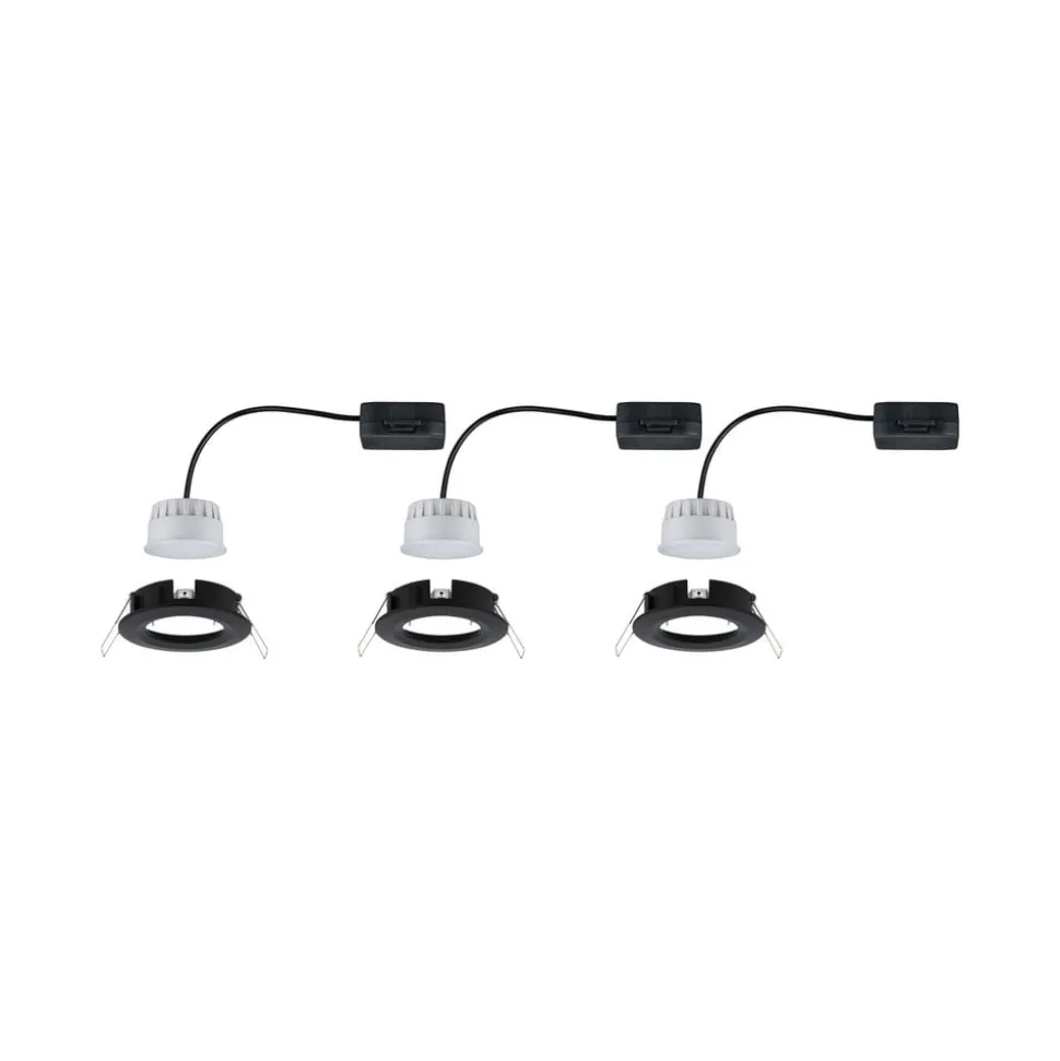 Paulmann Nova Coin 3 stk, rund, 3Stepdim, sort