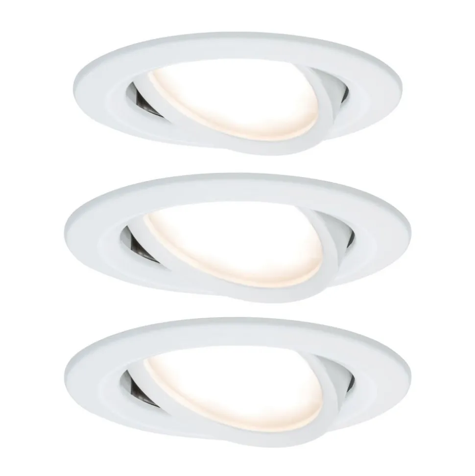 Paulmann Nova LED-indbygningsspot 3 stk. drejelig, hvid