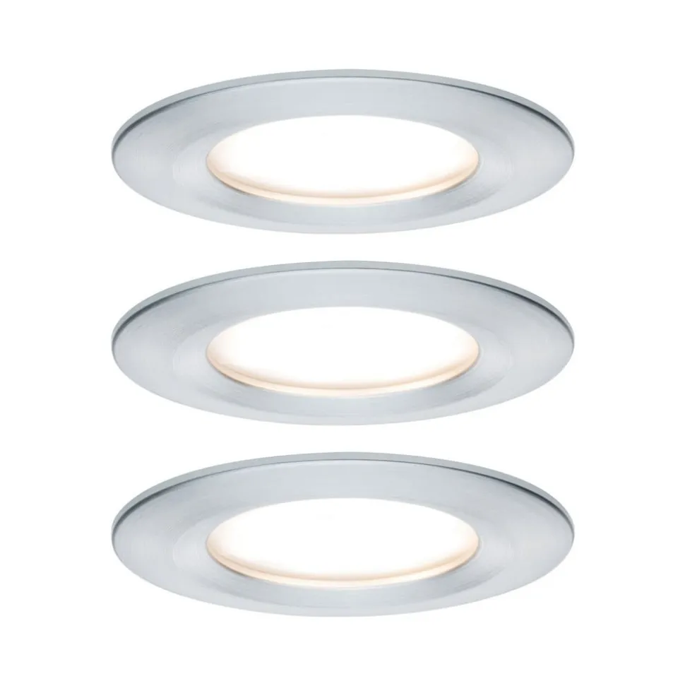 Paulmann Nova LED-spot, 3 stk, runde, stive, alu