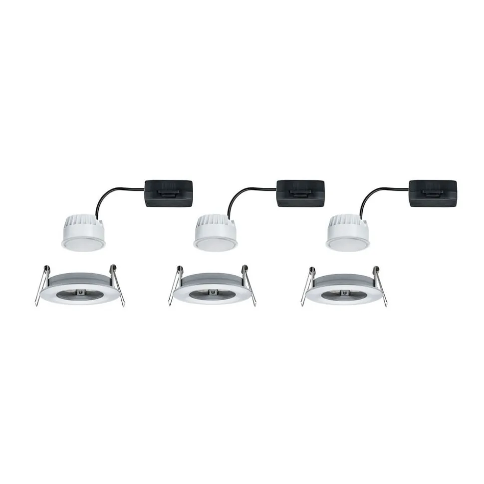 Paulmann Nova LED-spot, 3 stk, runde, stive, alu