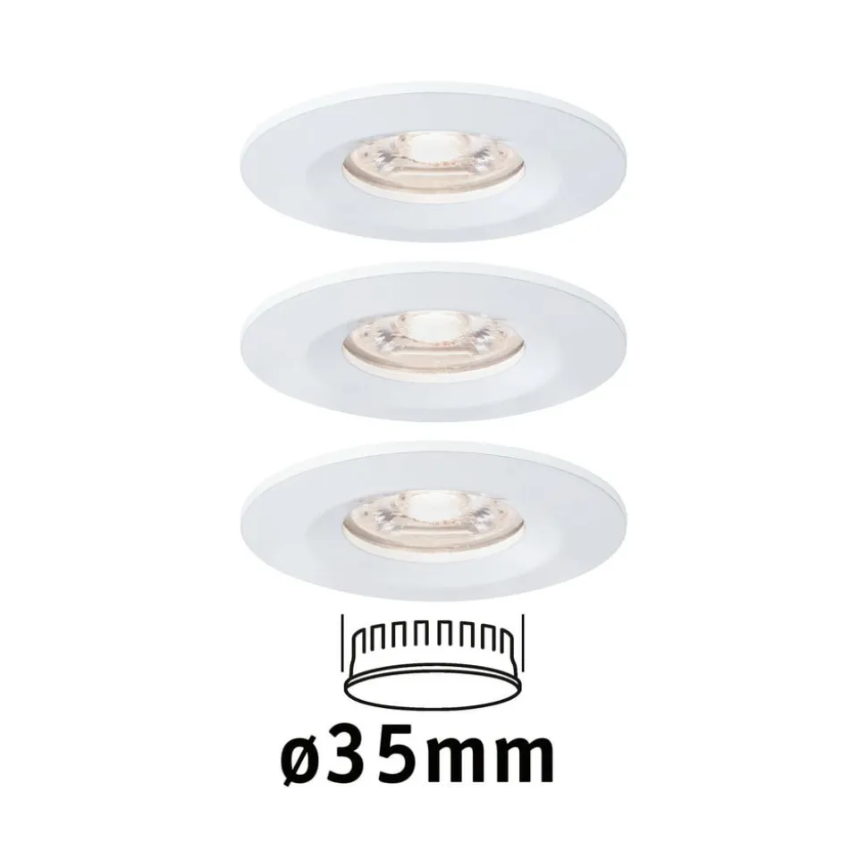 Paulmann Nova mini indb.-spot, sæt med 3 IP44 hvid