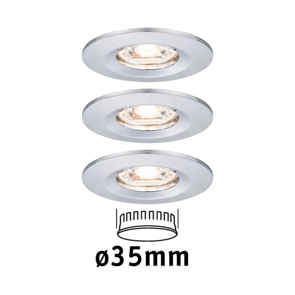 Paulmann Nova mini indb.-spot, sæt med 3 IP44 krom
