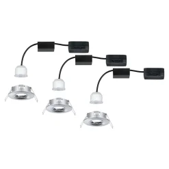 Paulmann Nova mini indb.-spot, sæt med 3 IP44 krom