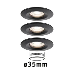 Paulmann Nova Mini indbygningsspot, 3, stift, sort