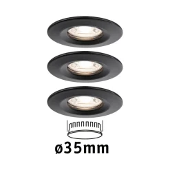 Paulmann Nova Mini indbygningsspot, 3, stift, sort