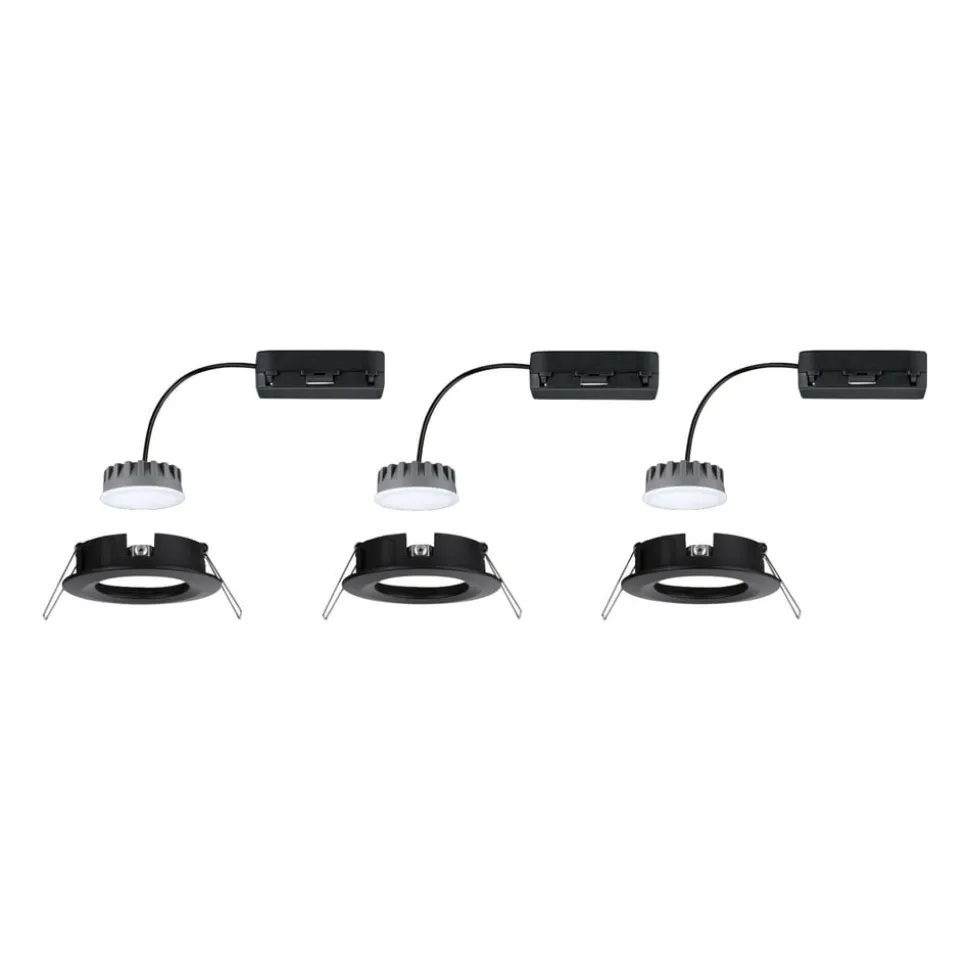 Paulmann Nova Plus Coin 3 stk IP44 2.700K sort