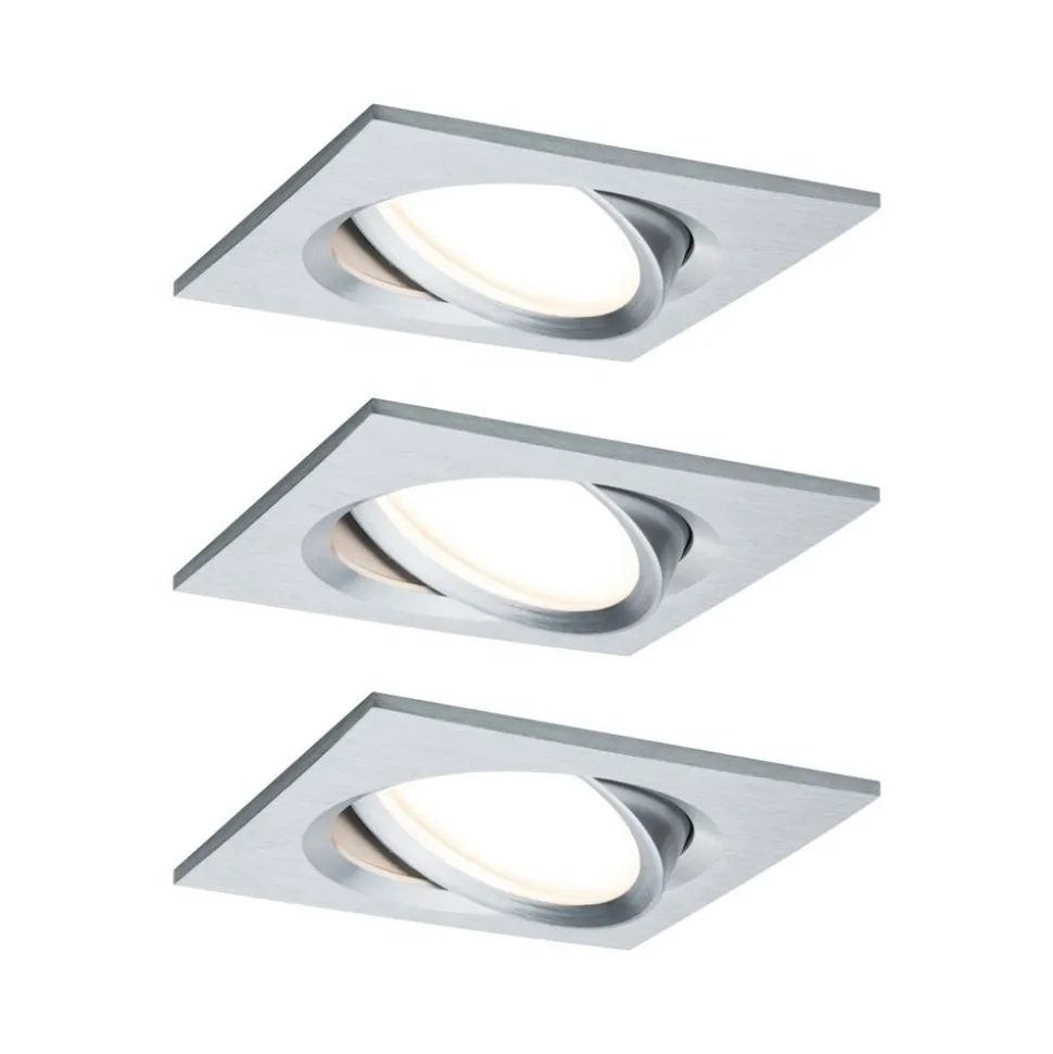 Paulmann Nova Plus LED-spot, 3 stk, kantet, alu