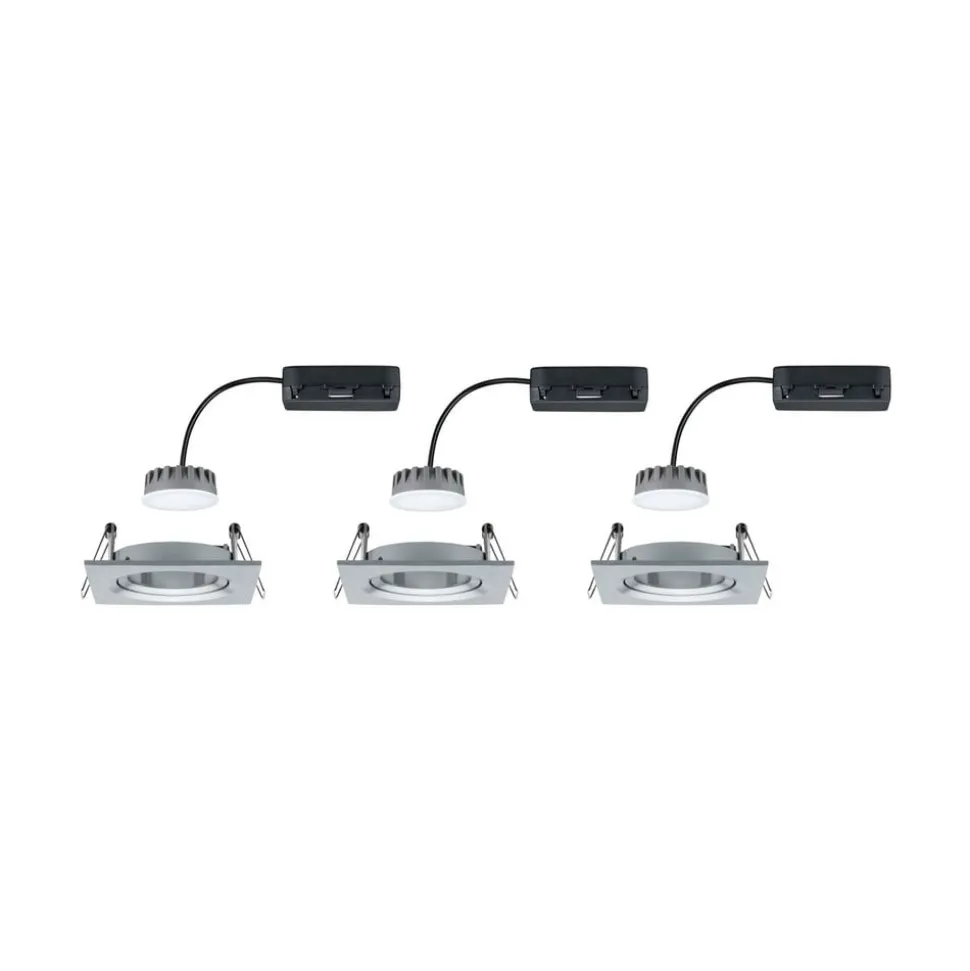 Paulmann Nova Plus LED-spot, 3 stk, kantet, alu