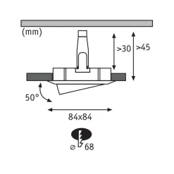 Paulmann Nova Plus LED-spot, 3 stk, kantet, alu