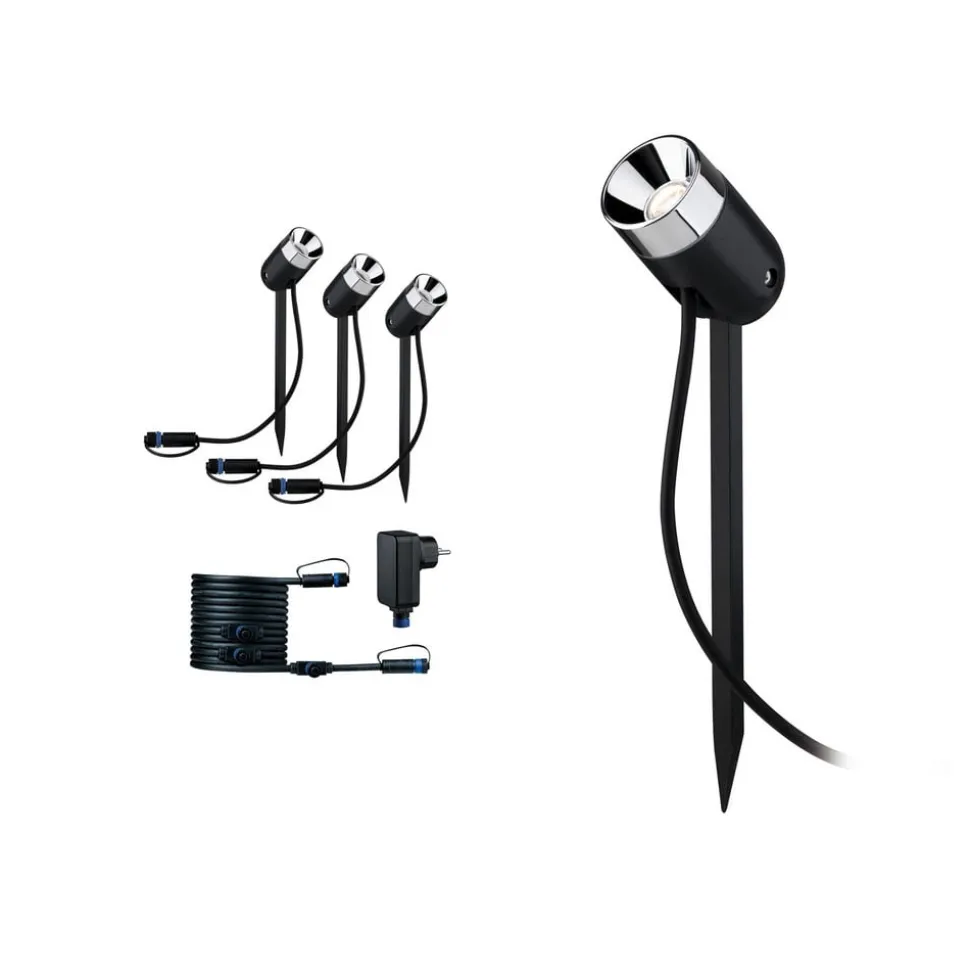 Paulmann Plug & Shine lampe med jordspyd Pike Basis