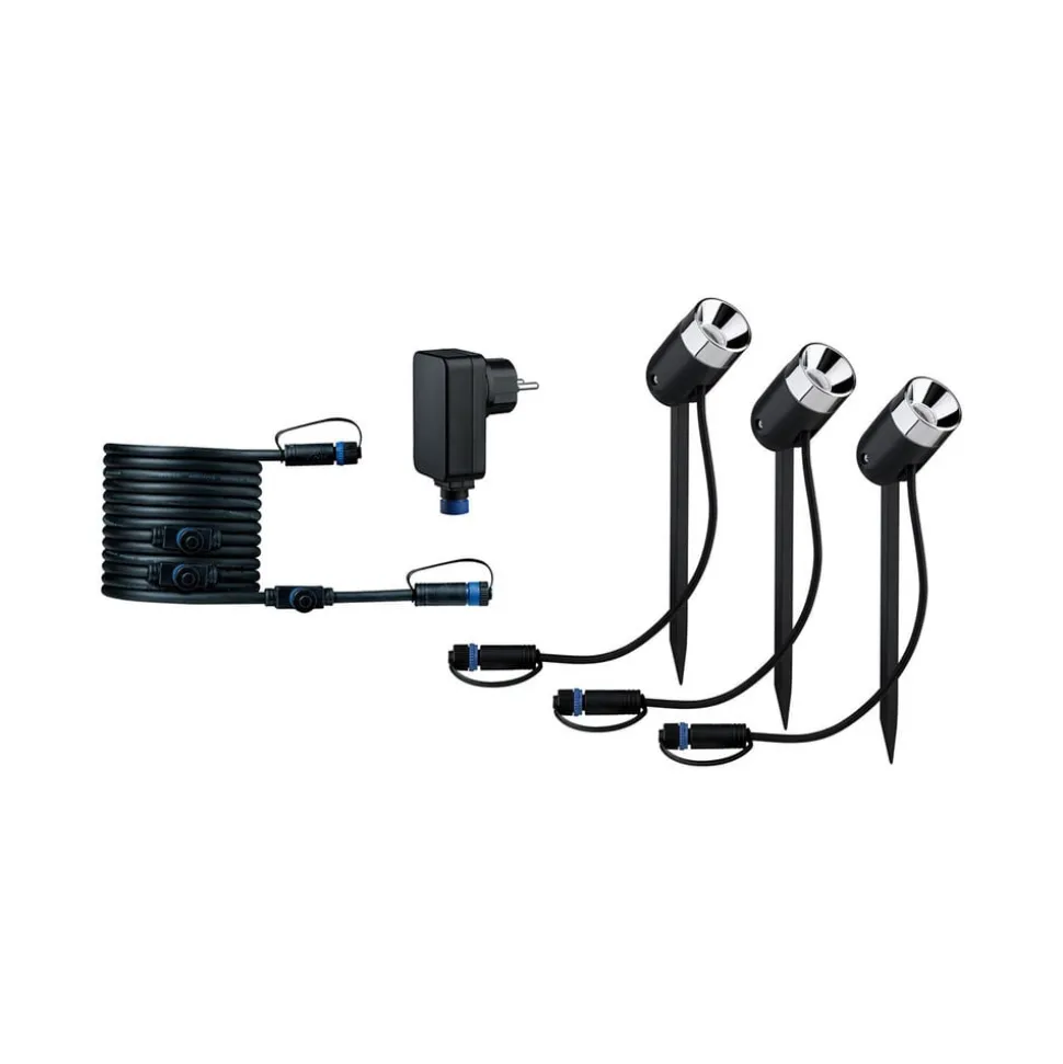 Paulmann Plug & Shine lampe med jordspyd Pike Basis
