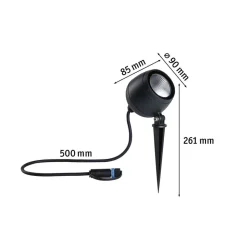 Paulmann Plug & Shine LED-spot Kikolo, 3.000 K, 20°, aluminium