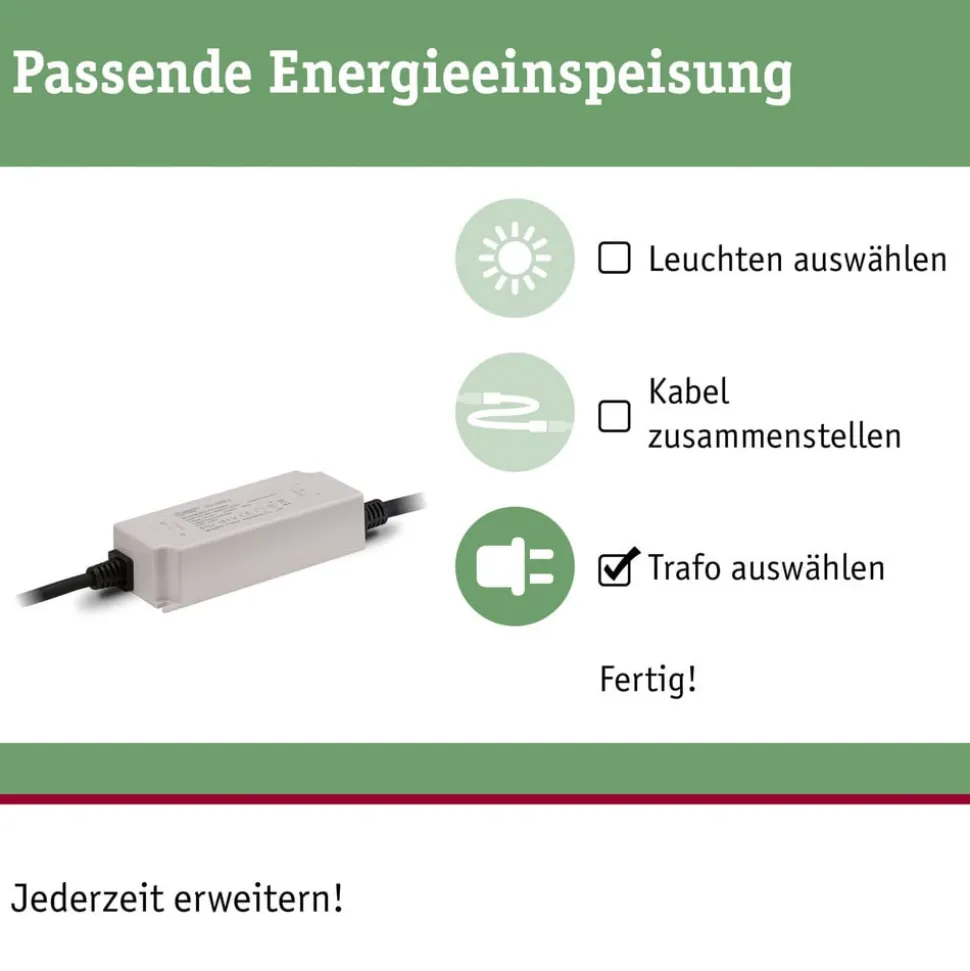 Paulmann Plug & Shine Strømforsyning 94497, 75 W, antracit