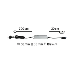 Paulmann Plug & Shine-strømforsyning 98849, 75 W, sølv